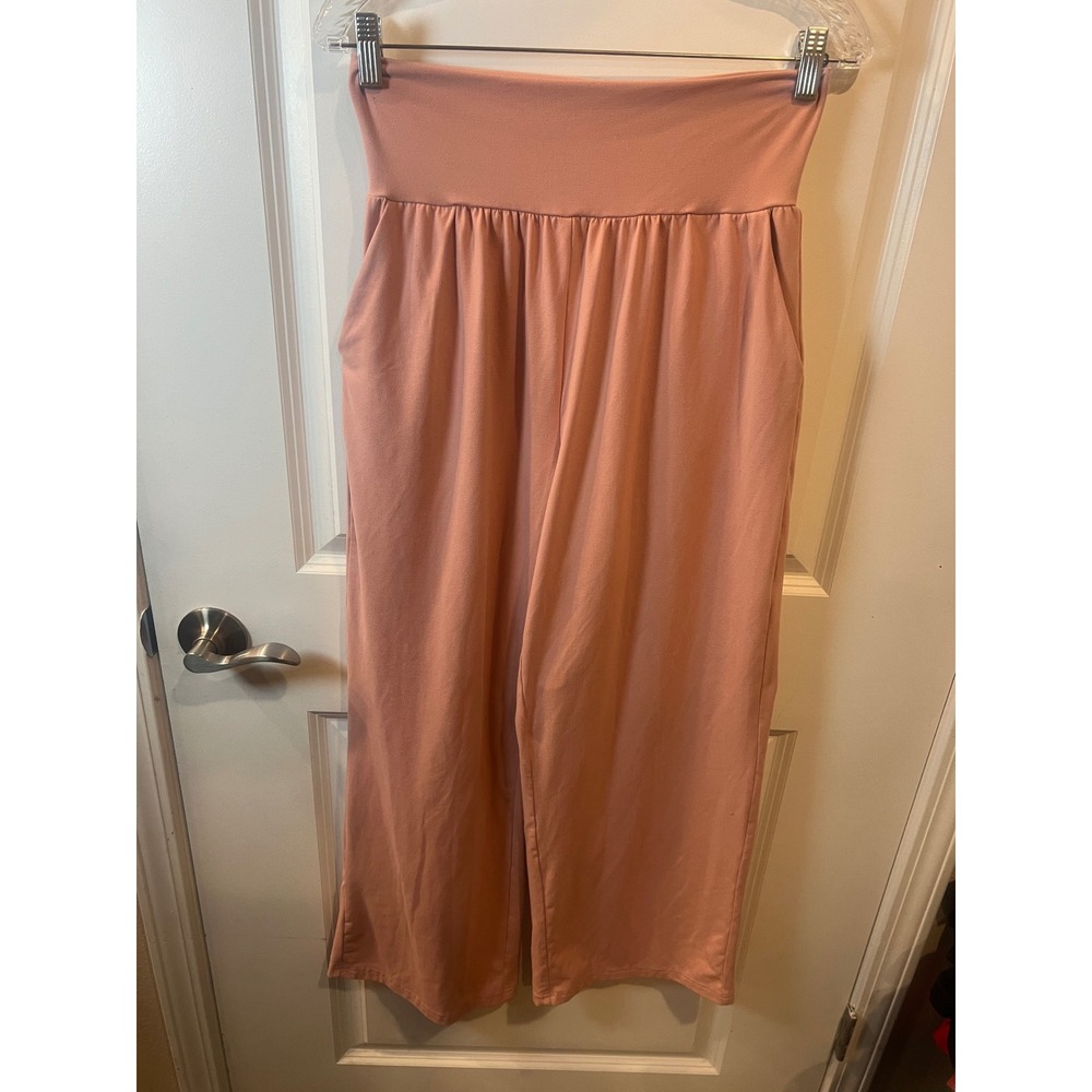 Gracyoga Womens Wide Leg Pants High Waisted Pink Medium